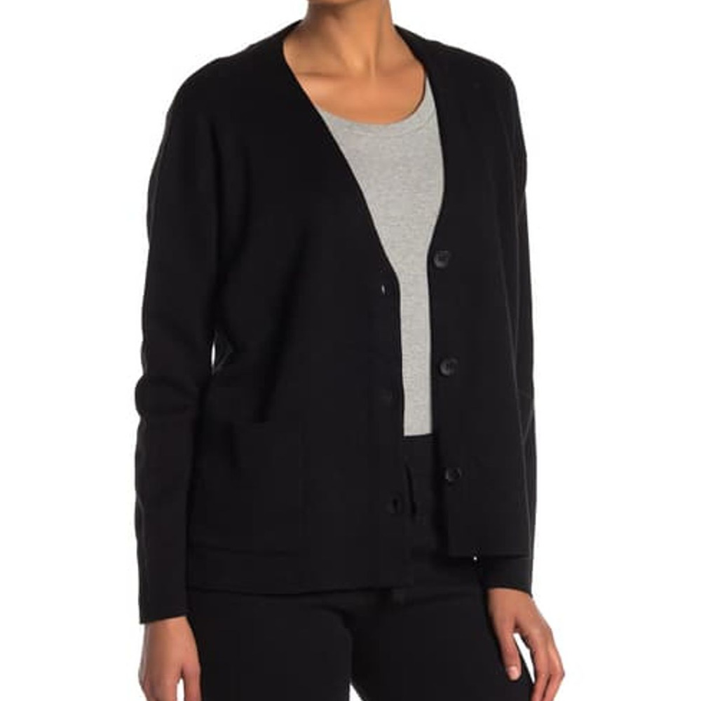 MICHAEL STARS Black Milano V-Neck Dolman Cardigan